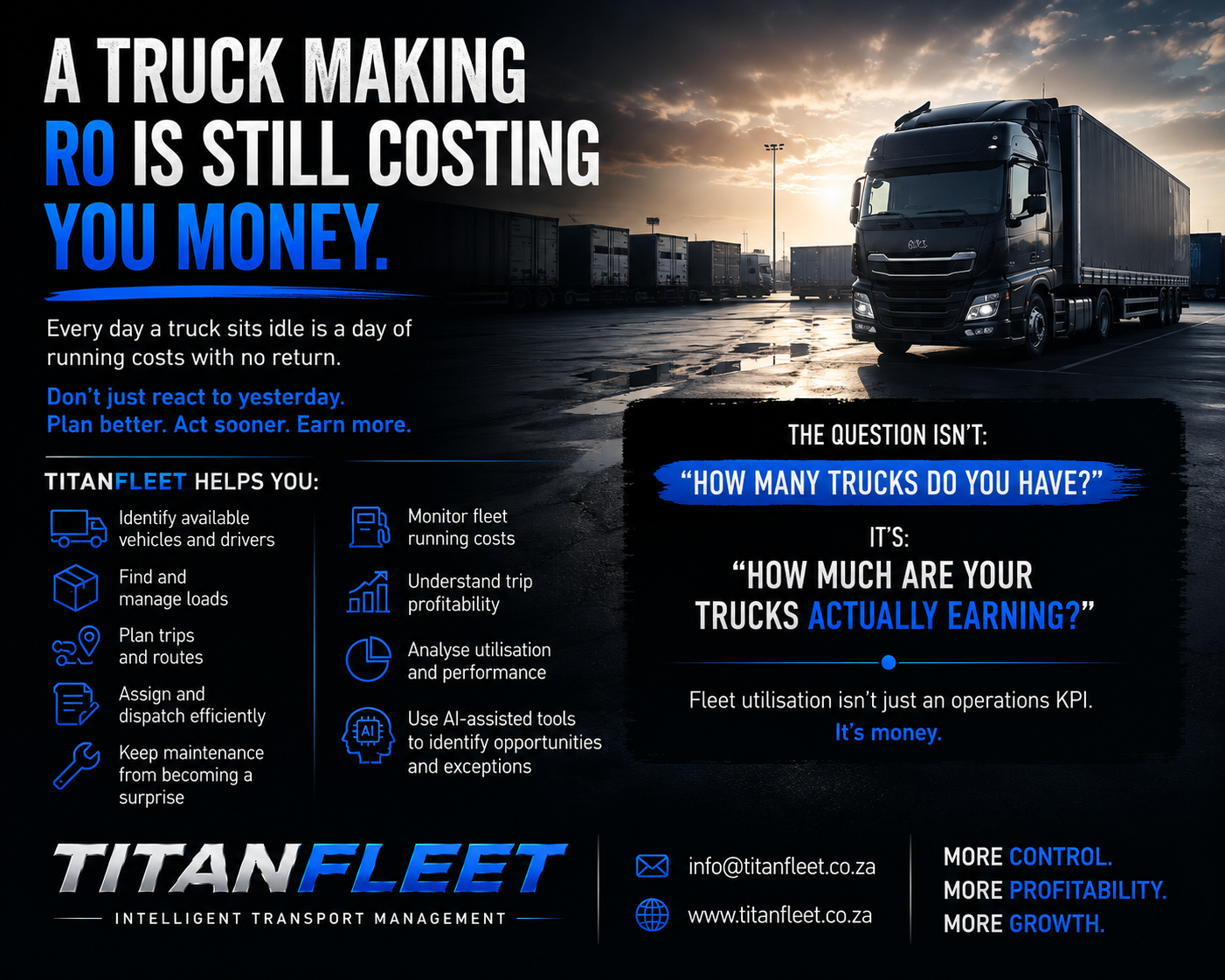 The Real Cost of an Idle Truck — Why Fleet Utilisation Is Money